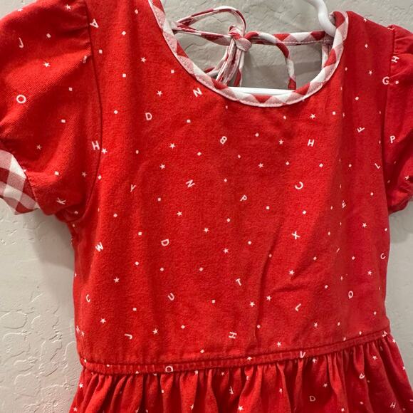 Omi Jo ABC Billow Dress Red Alphabet Back to School Dress - Picture 3 of 8